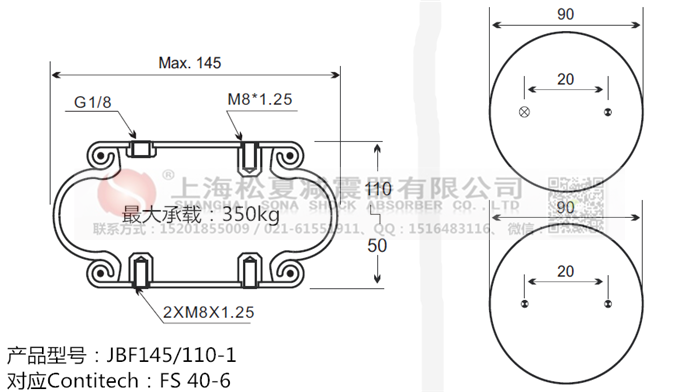 JBF145/110-1橡膠<a href='http://www.playapuntapopy.com/' target='_blank'><u>空氣彈簧</u></a>