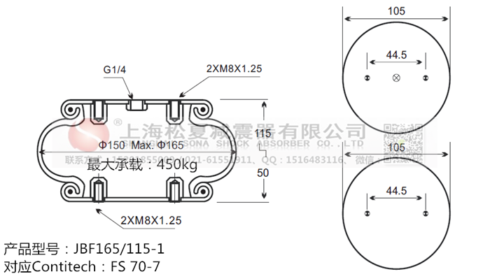 JBF165/115-1橡膠<a href='http://www.playapuntapopy.com/' target='_blank'><u>空氣彈簧</u></a>