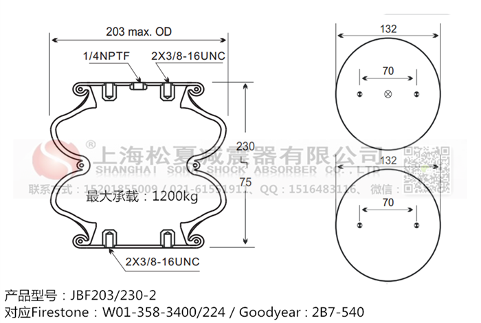JBF203/230-2橡膠<a href='http://www.playapuntapopy.com/' target='_blank'><u>空氣彈簧</u></a>